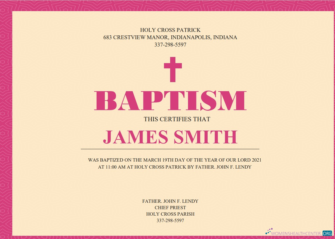 Download USA baptism certificate Photoshop template